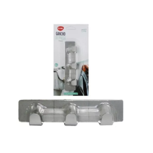 GANCHO/CABIDE ADESIVO TRIPLO INOX
