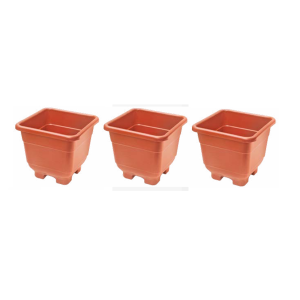 KIT VASO PLAST MARROM QUADD 09CM-3PC