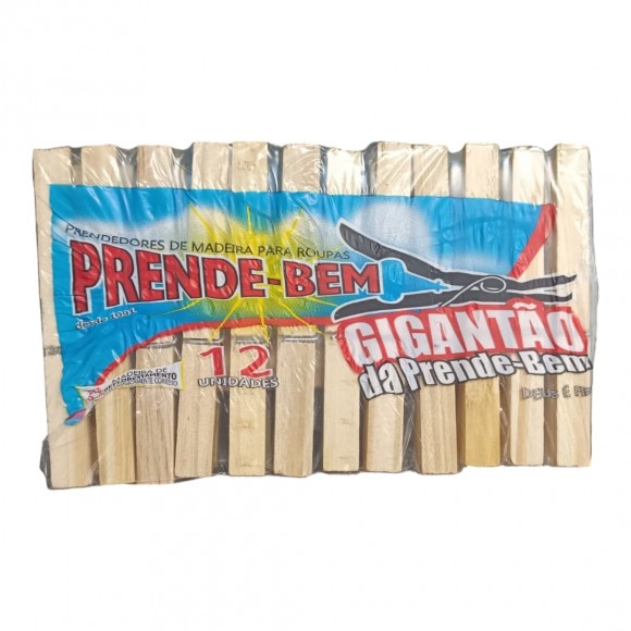 PRENDEDOR  MADEIRA GIGANTAO C/12