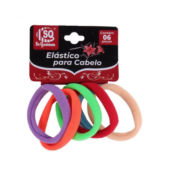 ELASTICO P/CABELO PACOTE  =   (12CART C/6PCS)