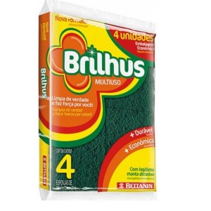 ESPONJA BRILHUS C/ 4 PEÇAS