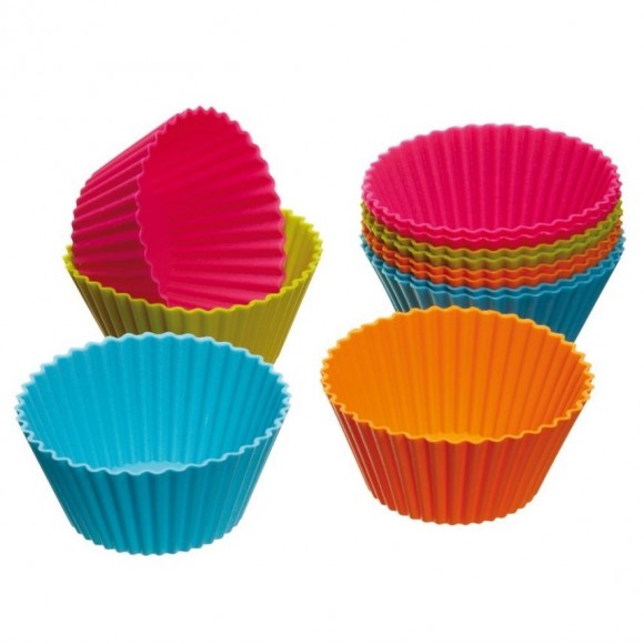 FORMA SILICONE CUPCAKE CRESPA C/12 PEÇAS