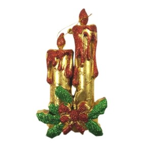 ENFEITE VELA DUPLA COLORIDA