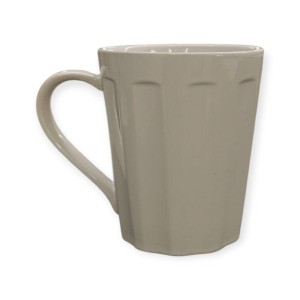 CANECA PORCELANA CANELADA BRANCA - 250ML