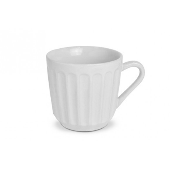 CANECA PORCELANA CANELADA 150ML - BRANCA