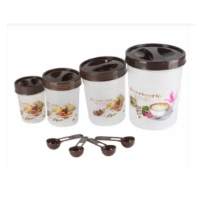 CJ 4POTES & 4COLHERES PLAST CLINK