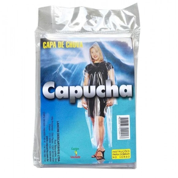 CAPA DE CHUVA ADULTO TRANSPARENTE