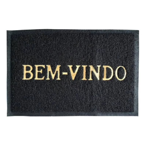 TAPETE CABELINHO BEM-VINDO C/BORDA PVC 57x37CM