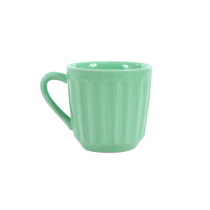 CANECA PORCELANA CANELADA 150ML - VERDE
