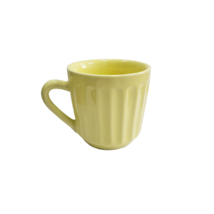 CANECA PORCELANA CANELADA 150ML - AMARELO