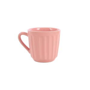 CANECA PORCELANA CANELADA 150ML - ROSA