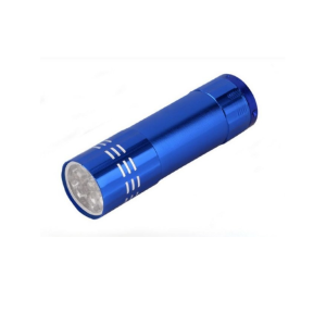 LANTERNA 9LED PILHA 8CM METALIZ