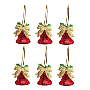 ENFEITE SINO METALIZADO NATAL 2,6CM C/ 6 PEÇAS