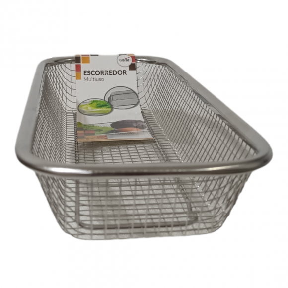 ESCORREDOR INOX MULTIUSO TELADO RETANGULAR (31X12,5X5)CM