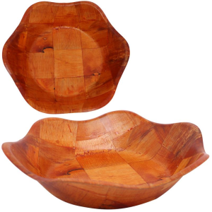 TRAVESSA TIPO MADEIRA REDONDA ONDULADA 23CM