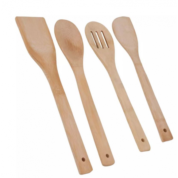 KIT UTENSÍLIOS DE BAMBU 4 PEÇAS-30CM