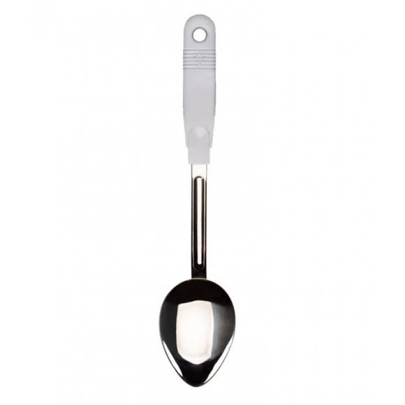 COLHER PARA ARROZ INOX 30CM CABO BRANCO